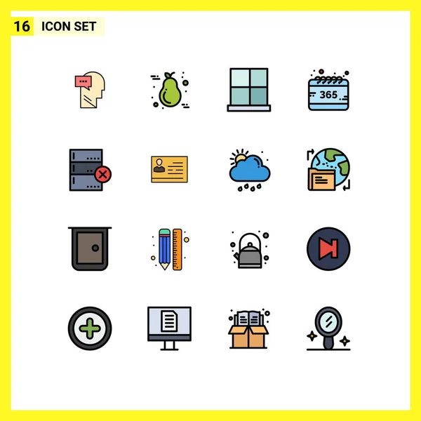 Pictogram Set Simple Flat Color Filled Lines Year Calendar Light — 스톡 벡터