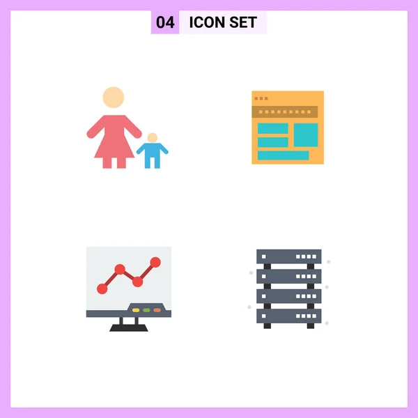 Interface Utilisateur Icône Plate Pack Signes Symboles Modernes Enfant Page — Image vectorielle