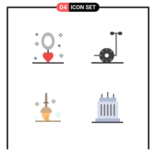 Творческие Иконы Современные Знаки Символы Праздника Чистки Ожерелья Самоката Зданий — стоковый вектор