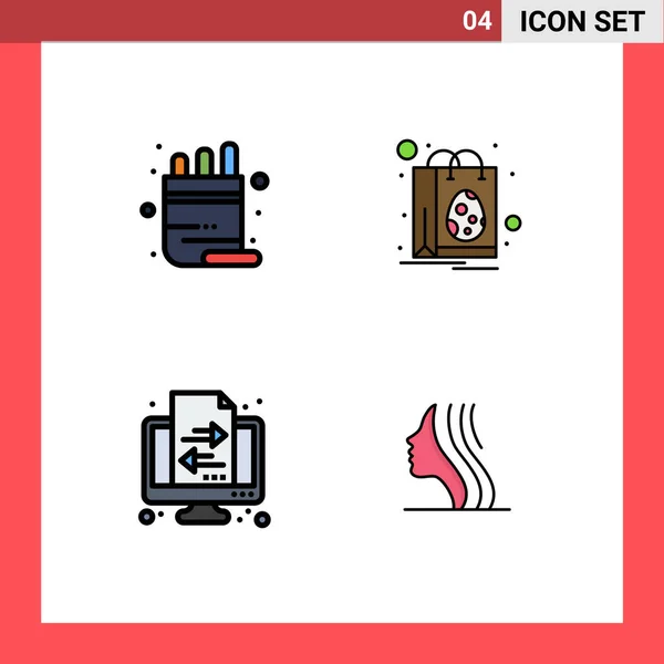 Stock Vector Icon Pack Líneas Símbolos Para Escuelas Finanzas Lápiz — Archivo Imágenes Vectoriales