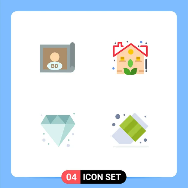 Set Commercial Flat Icons Pack Bangladesh Jewelry International Plant Back — Vector de stock