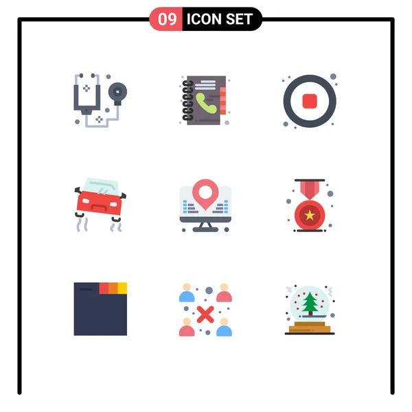Creative Icons Modern Jelek Szimbólumok Internet Csúszkálás Audió Baleset Szerkeszthető — Stock Vector