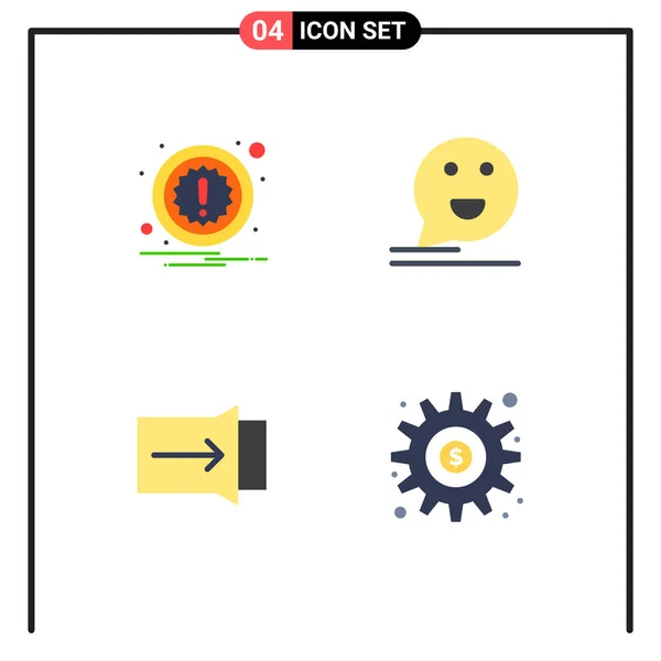 Interfejs Użytkownika Płaska Ikona Pakiet Nowoczesnych Znaków Symboli Alarmowych Slajdów — Wektor stockowy