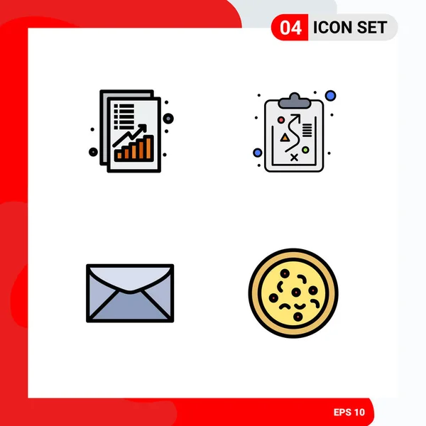 Universal Icon Symbols Group Modern Filledline Flat Colors Analysis Chat — Stockový vektor