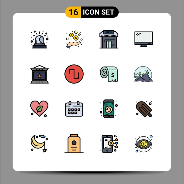 Creative Icons Σύγχρονα Σημάδια Και Σύμβολα Της Φωτιάς Imac Επιχείρηση — Διανυσματικό Αρχείο