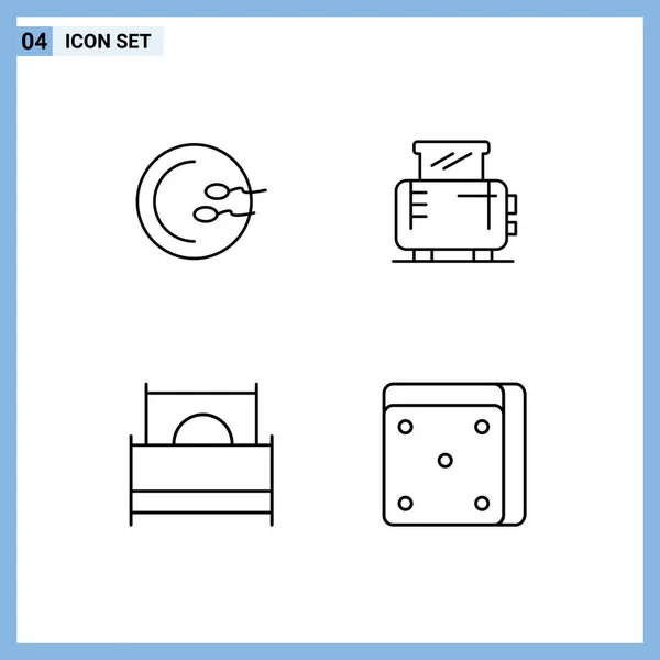 Ensemble Moderne Couleurs Plates Filledline Pictogramme Processus Double Médecine Machine — Image vectorielle