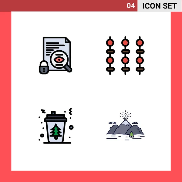 Interface Utilisateur Filledline Flat Color Pack Signes Symboles Modernes Fichier — Image vectorielle