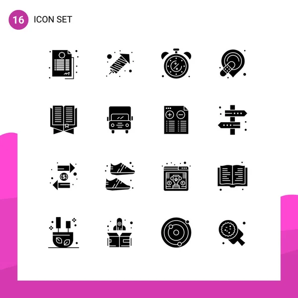 Vector Stock Icon Pack Líneas Signos Símbolos Para Libro Lugar — Vector de stock