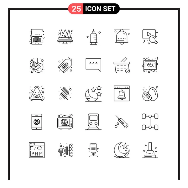 Stock Vector Icon Pack Van Line Signs Symbolen Voor Ring — Stockvector