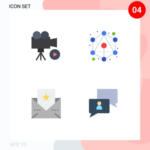 User Interface Flat Icon Pack Modern Signs Symbols Camera Card — Stockový vektor