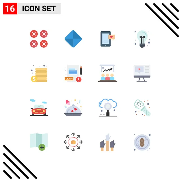 Universal Icon Symbols Group Modern Flat Colors Abstract Chat Tablet —  Vetores de Stock