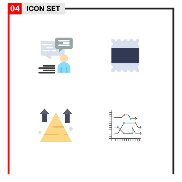 Editable Vector Line Pack Simple Flat Icons Chat Arrow User — Stock Vector