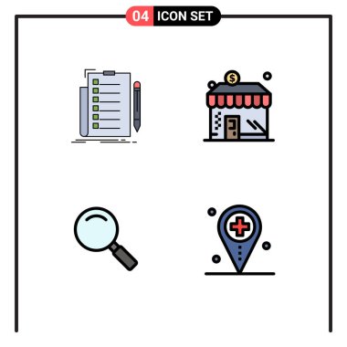 İnce, cam, liste, dükkan, Düzenlenebilir Vektör Tasarım Elementleri 'nin 4 yaratıcı Dosya Çizgisi Düz Renkleri paketi