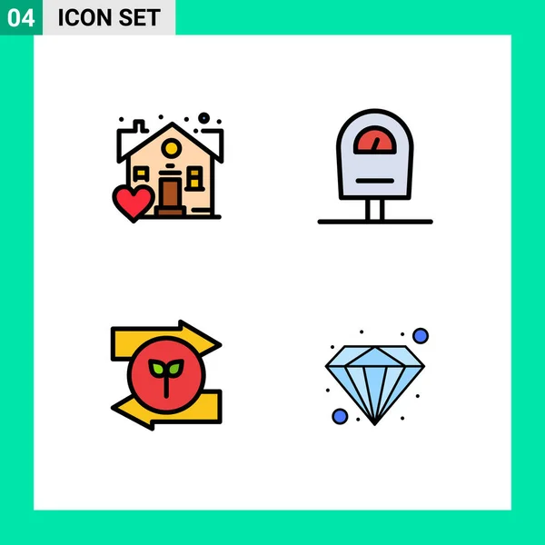 Stock Vector Icon Pack Líneas Señalización Símbolos Para Propiedad Verde — Archivo Imágenes Vectoriales