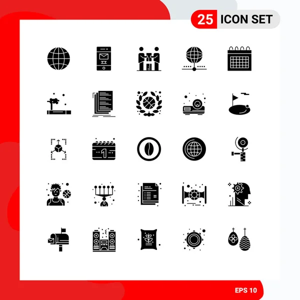 25创意图标全球 循环利用 伙伴关系的现代标志和符号可编辑向量设计元素 — 图库矢量图片