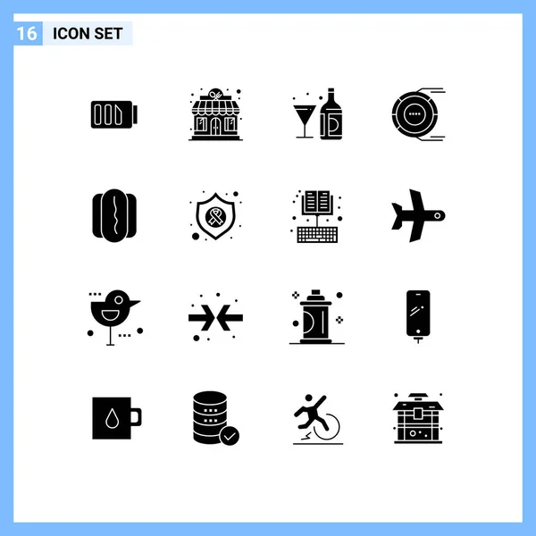 Conjunto Icones Modernos Símbolos Sinais Para Recursos Diagramas Bebidas Análises — Vetor de Stock