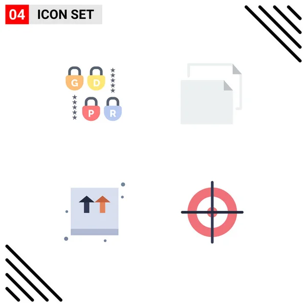 Universal Flat Icon Signs Symbols Gdpr Shopping Copy Box Shooting — Stock Vector