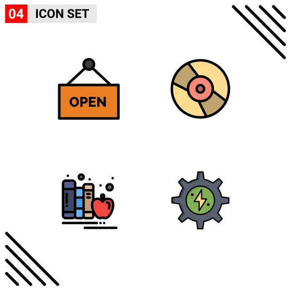 Universal Icon Symbols Group Modern Filledline Flat Colors Open Education — Stockový vektor