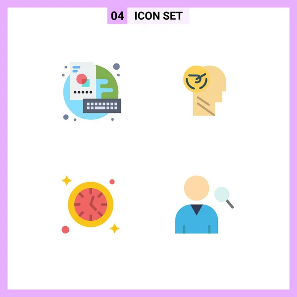 Editable Vector Line Pack Simple Flat Icons Board Watch Creative — Stock Vector