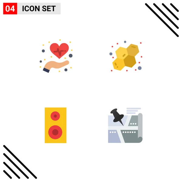 Pack Modern Flat Icons Signs Symbols Web Print Media Care — Stock Vector