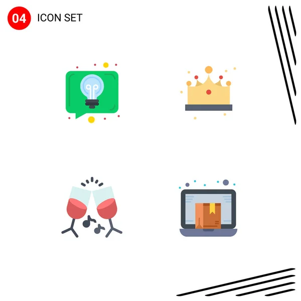 Interface Usuário Flat Icon Pack Modern Signs Symbols Conversation Drink — Vetor de Stock