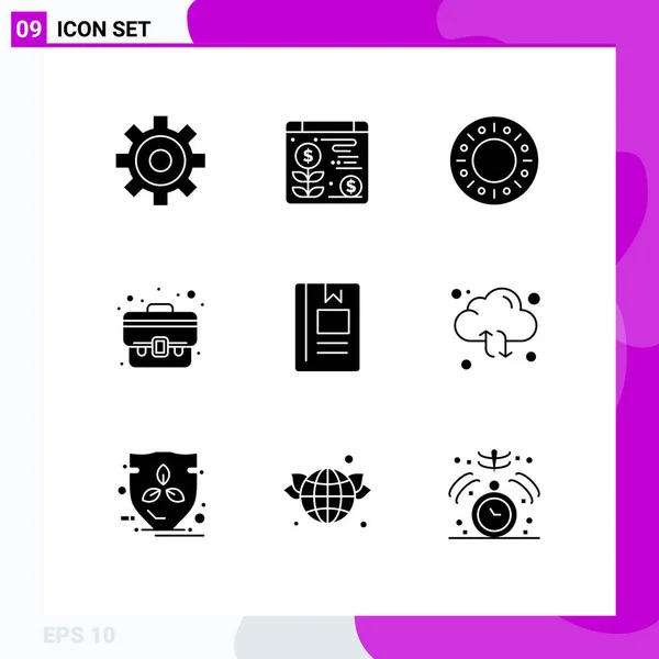 Universal Icon Symbols Group Modern Solid Glyphs Refresh Reading Case — Vettoriale Stock