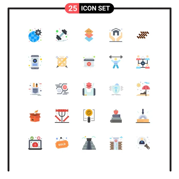 Creative Icons Modern Signs Sysymbols Tile Bricks Design Insurance Home — Vector de stock