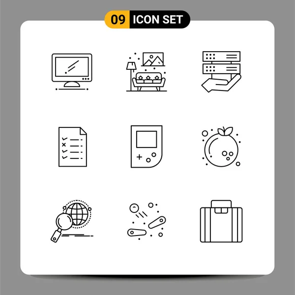 Outline Pack Universal Symbols Device Education Image File Control Editable — Stock Vector