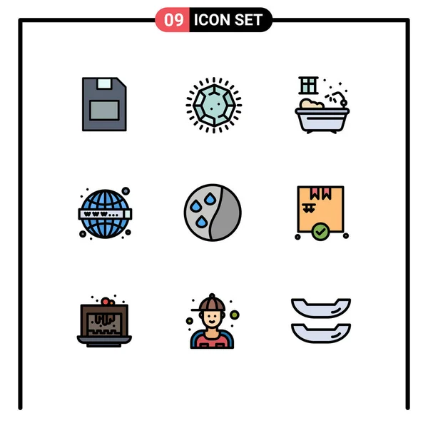 Set Modern Icons Sysymbols Signs Hair Treatment Hair Conditioning Bathroom — Vector de stock