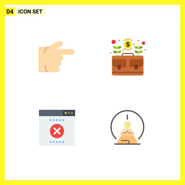 Universal Flat Icon Signs Symbole Für Finger Seo Tasche Geld — Stockvektor