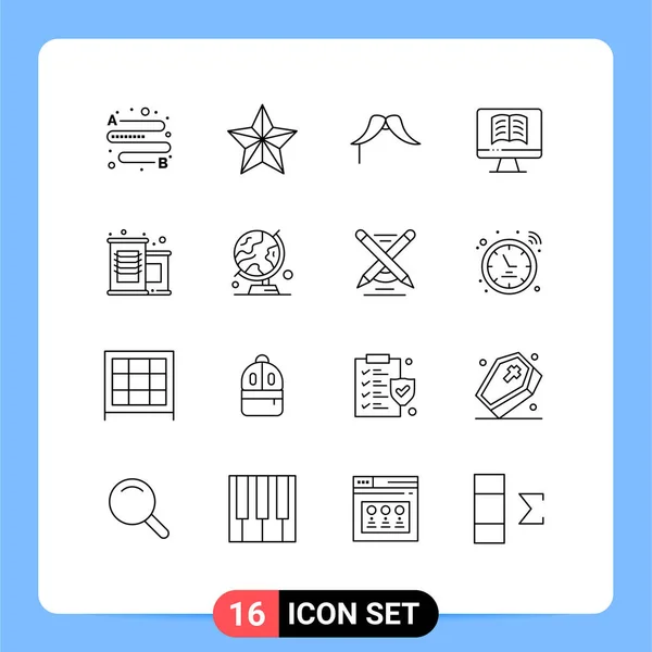 Set Modern Icons Sysymbols Signs Vegetable Canned Food Hipster Ontechnology — Vector de stock