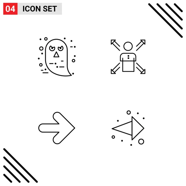 Symboles Icône Universelle Groupe Filledline Moderne Plat Couleurs Caractère Personne — Image vectorielle