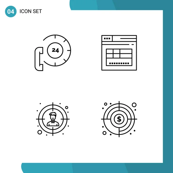 User Interface Pack Basic Filledline Flat Colors Call Audience Contact — Stock Vector