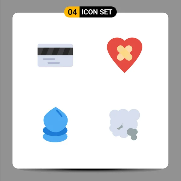 Set Commercial Flat Icons Pack Ticket Environment Cure Drop Dust — Vector de stock