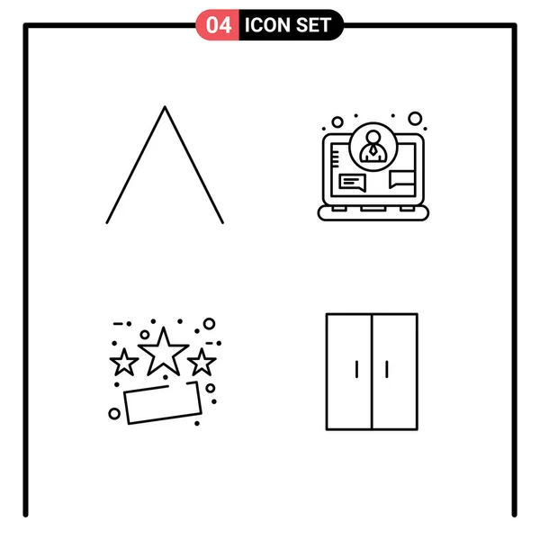 株式ベクトルアイコン矢印 パーセント ビジネス インターネット 家具のための4行の記号と記号のパック編集可能なベクトルデザイン要素 — ストックベクタ