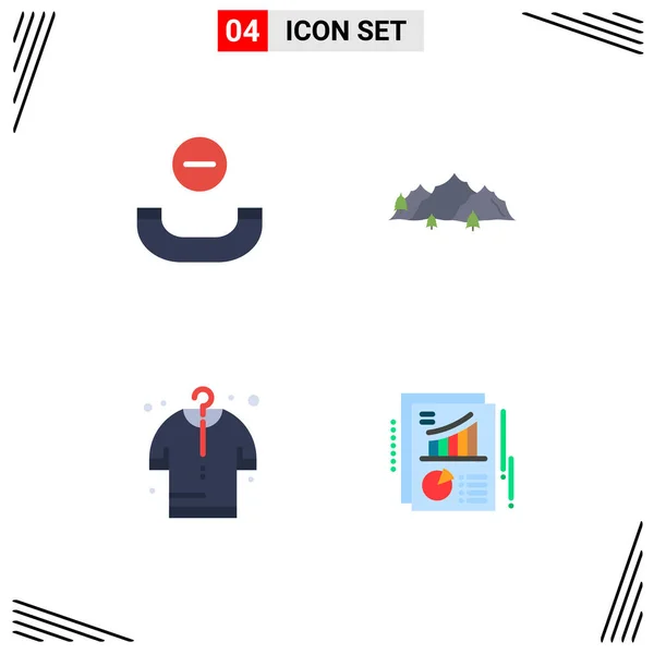 Creative Icons Modern Signs Sysymbols Call Cloth Mountain Nature Chart — Vector de stock