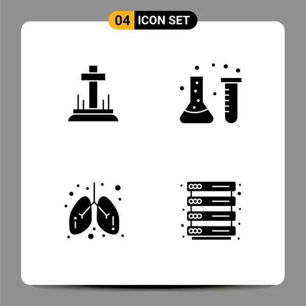 Set Icone Moderne Simboli Segni Celebrazione Cura Pasqua Industria Chimica — Vettoriale Stock