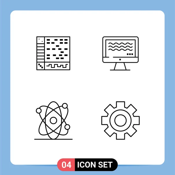 Theematic Vector Filledline Flat Colors Editable Symbols Ableton Atom Computer — Wektor stockowy