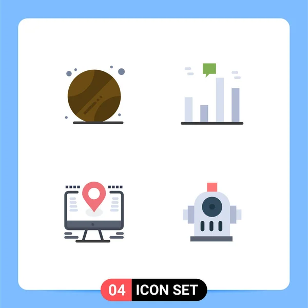 Editable Vector Line Pack Simple Flat Icons Ball Location Business — Vector de stock