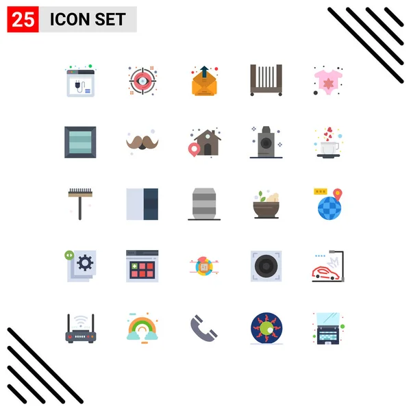 Universal Icon Symbols Group Modern Flat Colors Baby Child Target — Stockový vektor