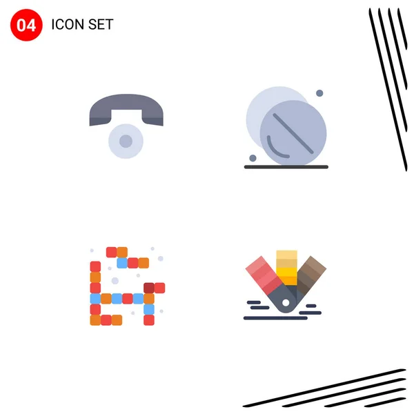 Interface Usuário Flat Icon Pack Modern Signs Symbols Telephone Game — Vetor de Stock