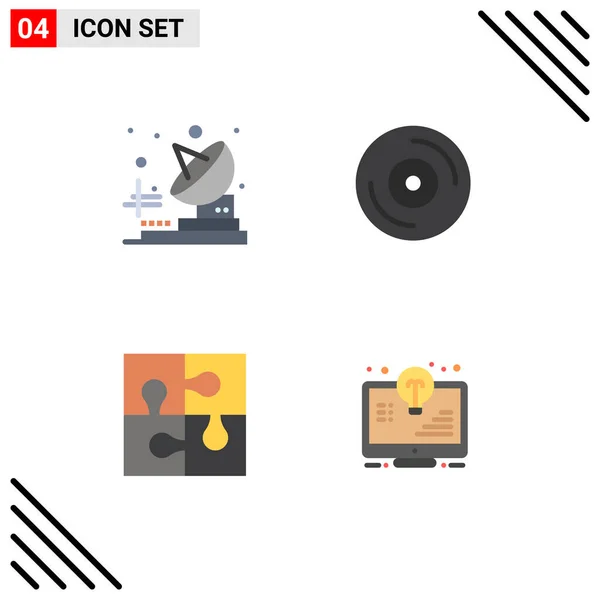 User Interface Pack Basic Flat Icons Radio Solution Album Part — Stock Vector