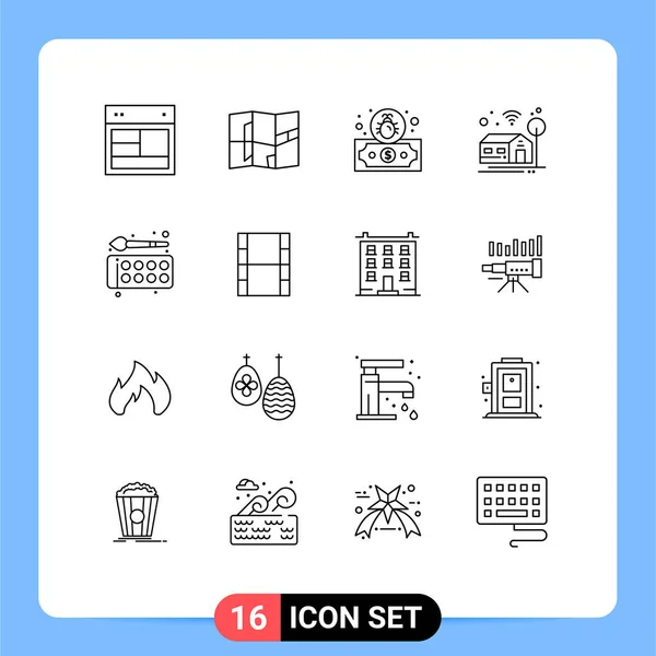 Creative Icons Modern Signs Symbols Education Color Dollar Back School — Stock Vector