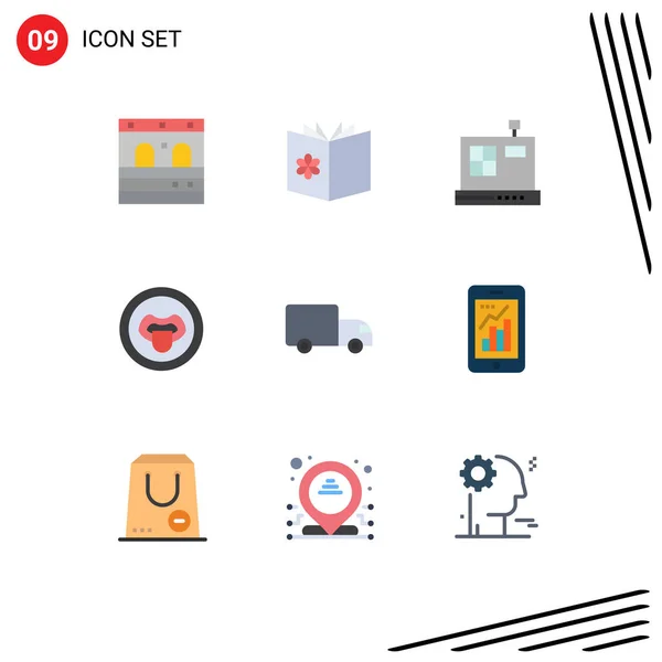 Stock Vector Icon Pack Line Signs Symbols Transport Delivery Cashbox — Stock Vector