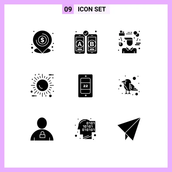 Universal Icon Symbols Group Modern Solid Glyphs Environment Eco Manager — Stockový vektor