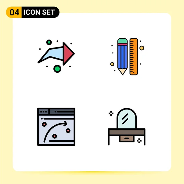 Set Modern Icons Symbols Signs Arrow Web Page Creative Pencil — Stock Vector