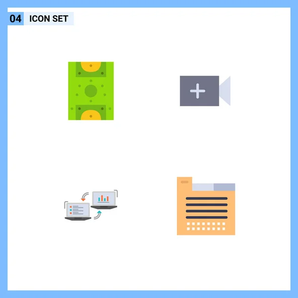 Pack Van Creatieve Platte Iconen Van Entertainment Concurrenten Veld Gegevens — Stockvector