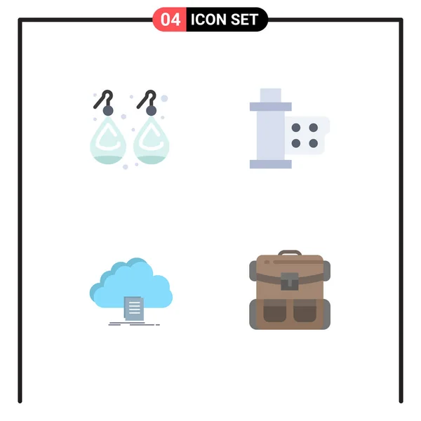 Pack Modern Flat Icons Signs Symbols Web Print Media Earplugs — Stock Vector