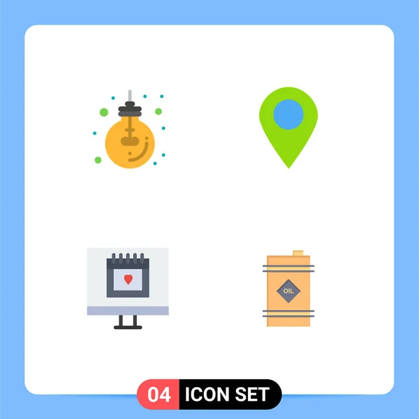 Universele Flat Icons Set Voor Web Mobiele Toepassingen Business Kalender — Stockvector