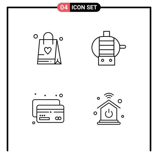 User Interface Line Pack Modern Signs Symbols Shopping Bag Intelligent — Stockový vektor